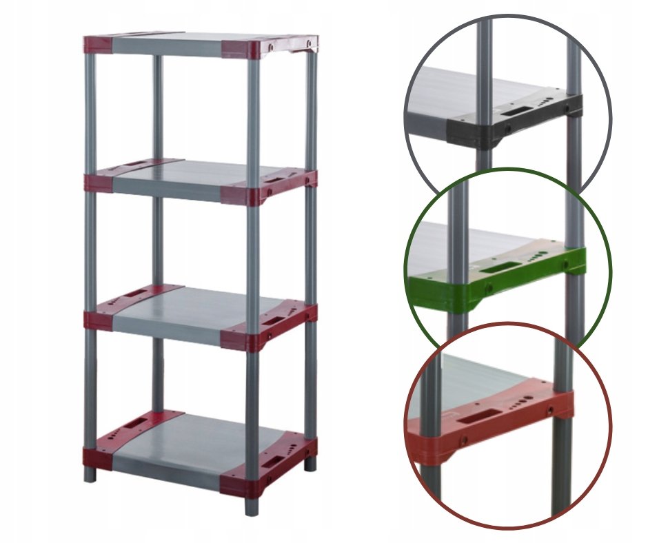 Regał magazynowy regał plastikowy do piwnicy regał do garażu 138x90x46 EKO / Wamar-Sosenka