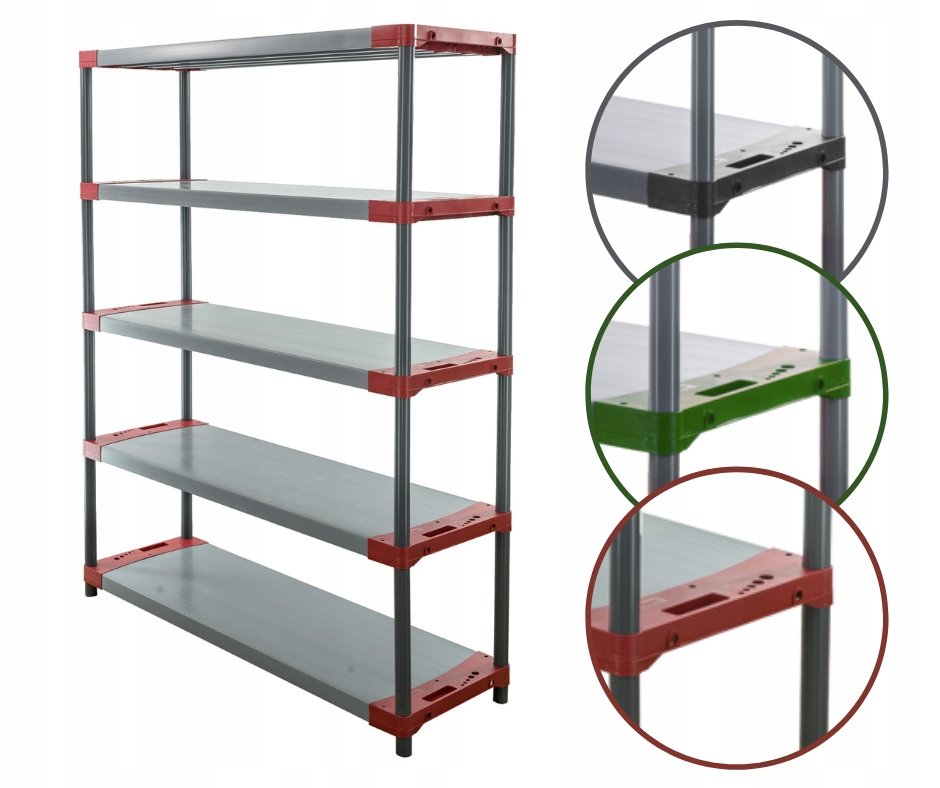 Regał magazynowy regał plastikowy do piwnicy regał do garażu 180x150x46 EKO / Wamar-Sosenka