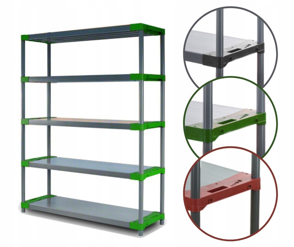 Regał magazynowy regał plastikowy do piwnicy regał do garażu 180x140x46 EKO / Wamar-Sosenka