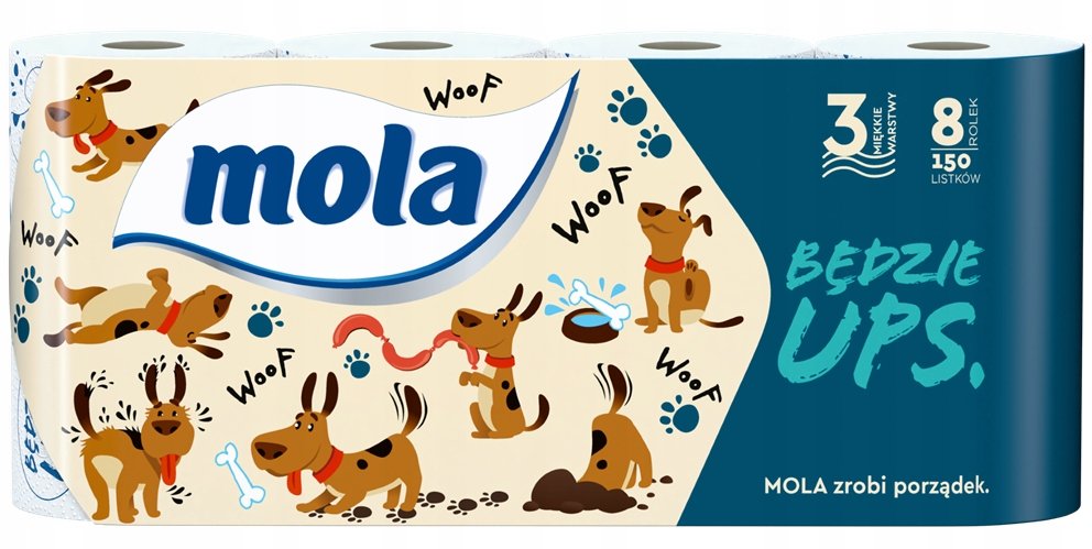 Mola Papier toaletowy BĘDZIE UPS 3-warstwy 150 listkow op 8szt