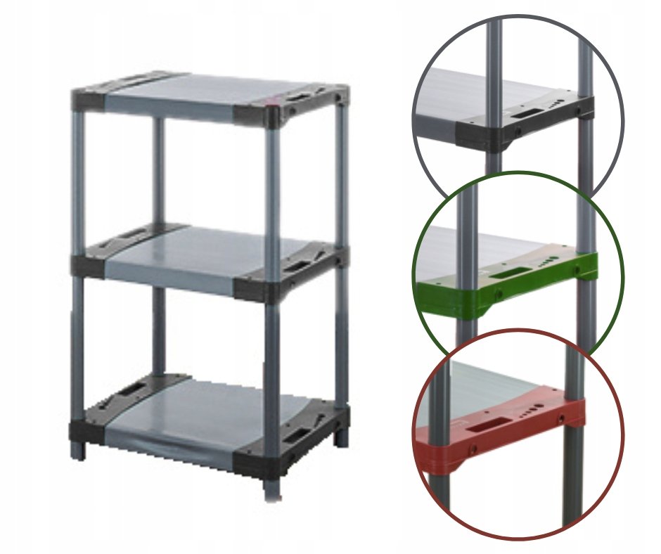 Regał magazynowy regał plastikowy do piwnicy regał do garażu 98x60x46 MOCNY / Wamar-Sosenka