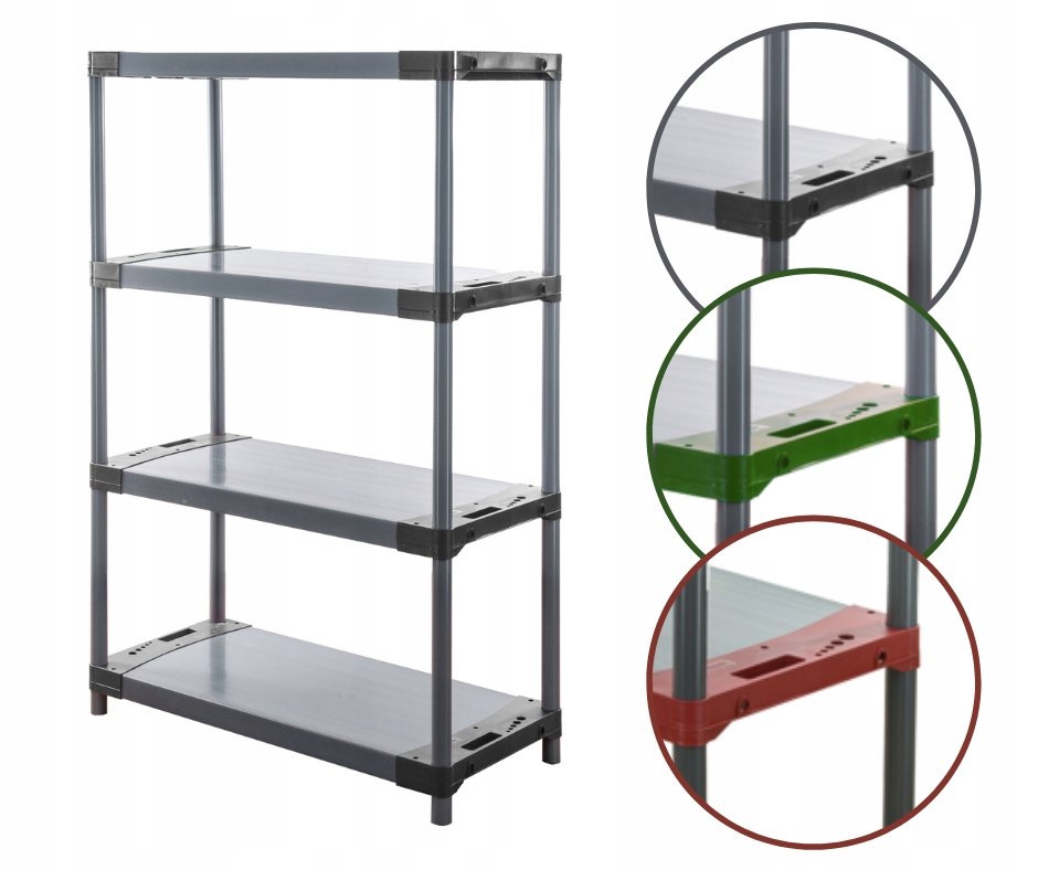 Regał magazynowy regał plastikowy do piwnicy regał do garażu 138x100x46 EKO / Wamar-Sosenka