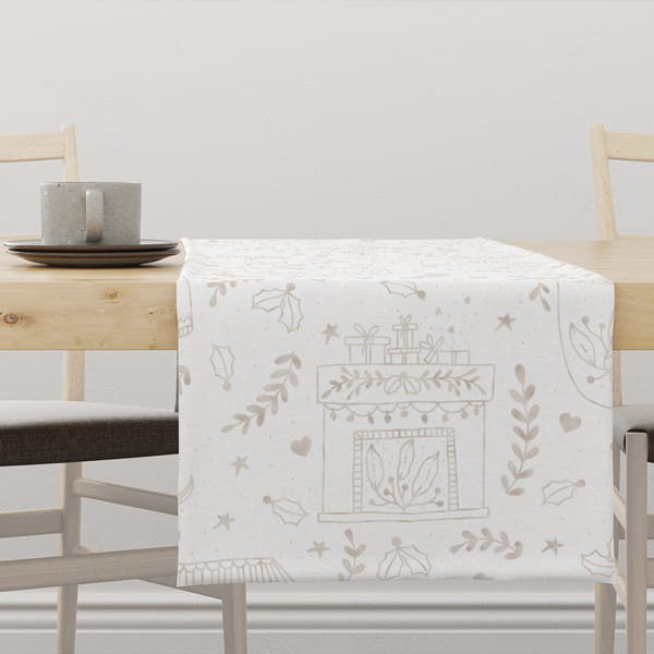 Bieżnik świąteczny WINTER wzór BN56 Zimowy wieczór przy kominku 40 x 260 cm