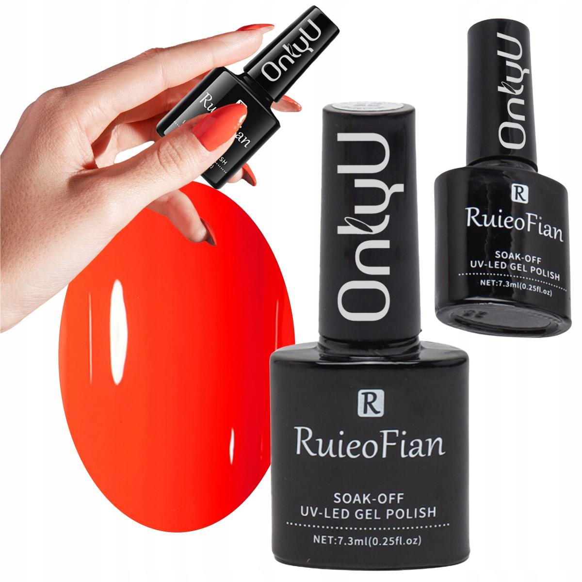 Jasny Pomaranczowy Hybrydowy Lakier Do Paznokci Z Polyskiem Uv Onlyu/L071