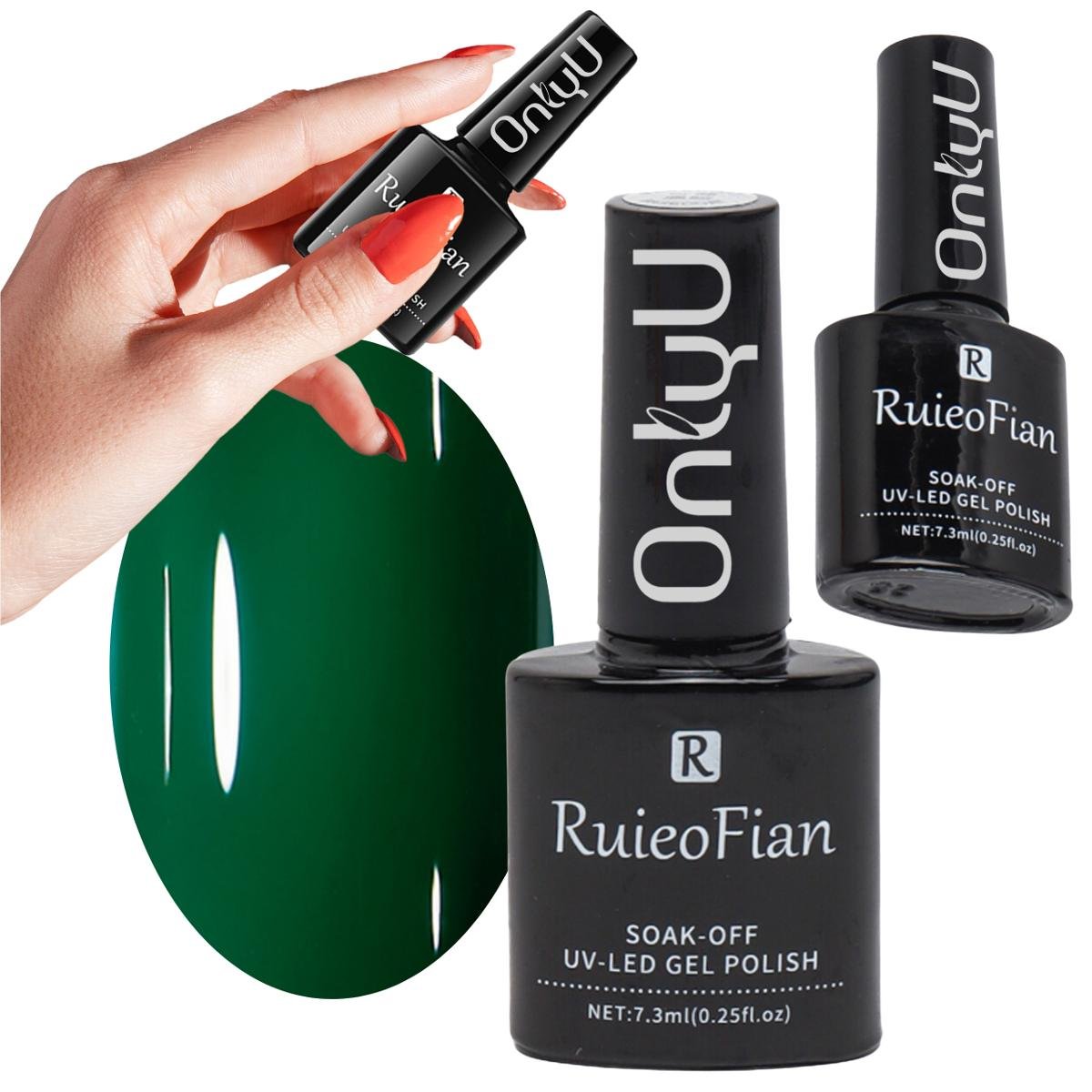 Butelkowa Zielen Hybrydowy Lakier Do Paznokci Z Brokatem Lakier Uv/L143