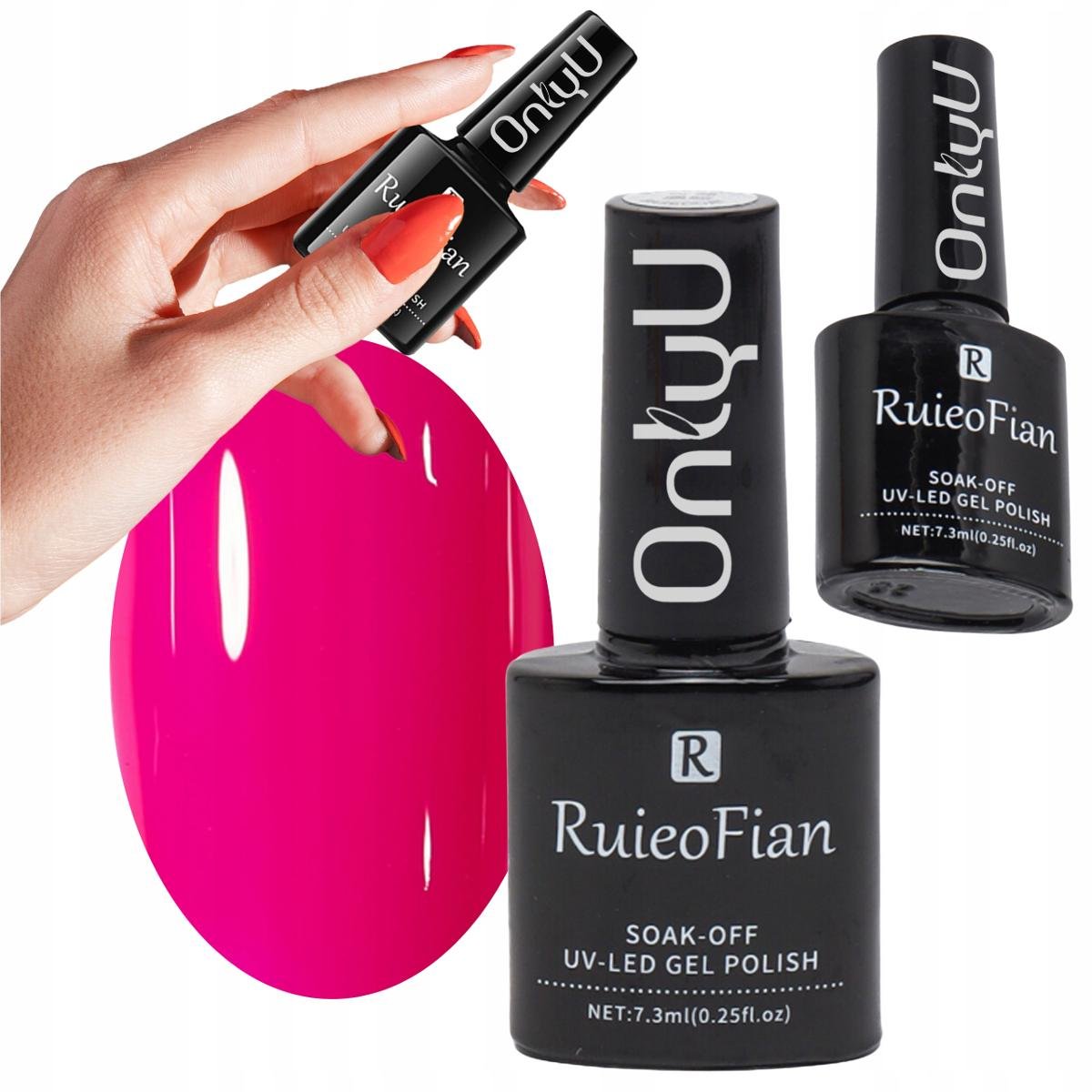 RÓŻ LAKIER DO PAZNOKCI HYBRYDOWY Z POLYSKIEM LAKIER UV OnlyU RÓŻOWY/L021