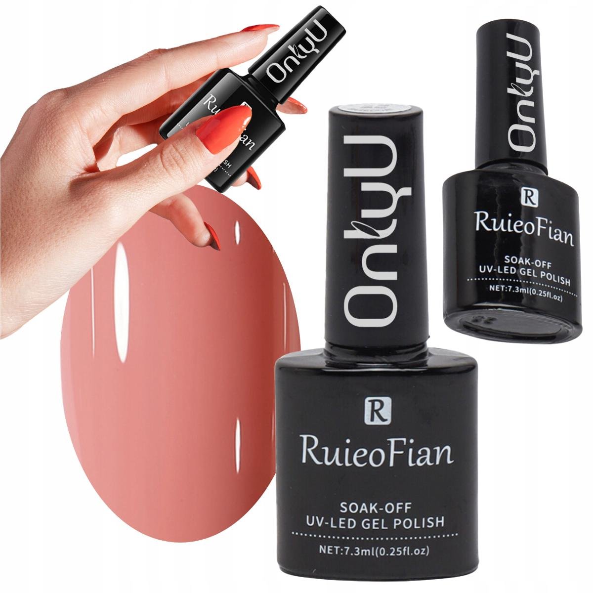 Koralowy Hybrydowy Lakier Do Paznokci Z Polyskiem Lakier Róż Uv Onlyu/L029