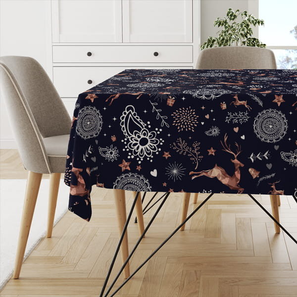Obrus WINTER wzór BN18 | świąteczne ornamenty 150 x 320 cm
