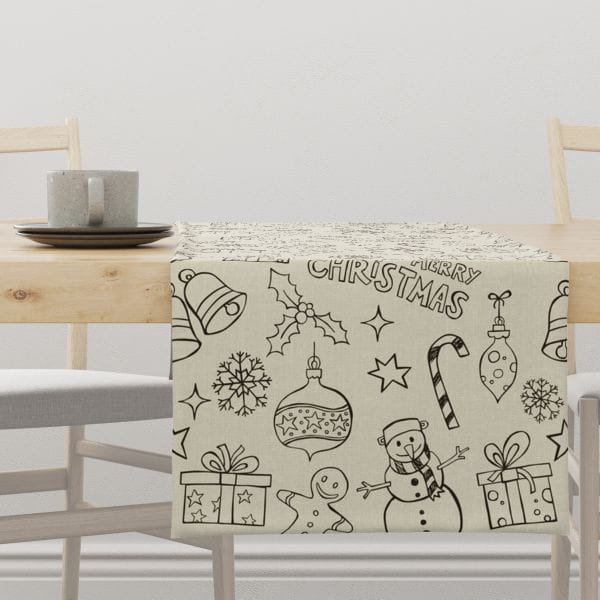 Bieżnik świąteczny WINTER wzór BN11 świąteczne rysunki 40 x 100 cm
