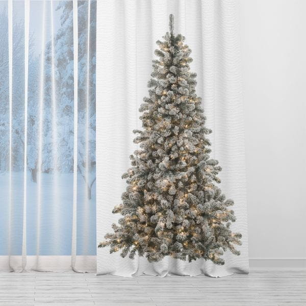 Zasłona WINTER  wzór BN16 | choinka bożonarodzeniowa 150 x 200 cm tkanina zaciemniająca