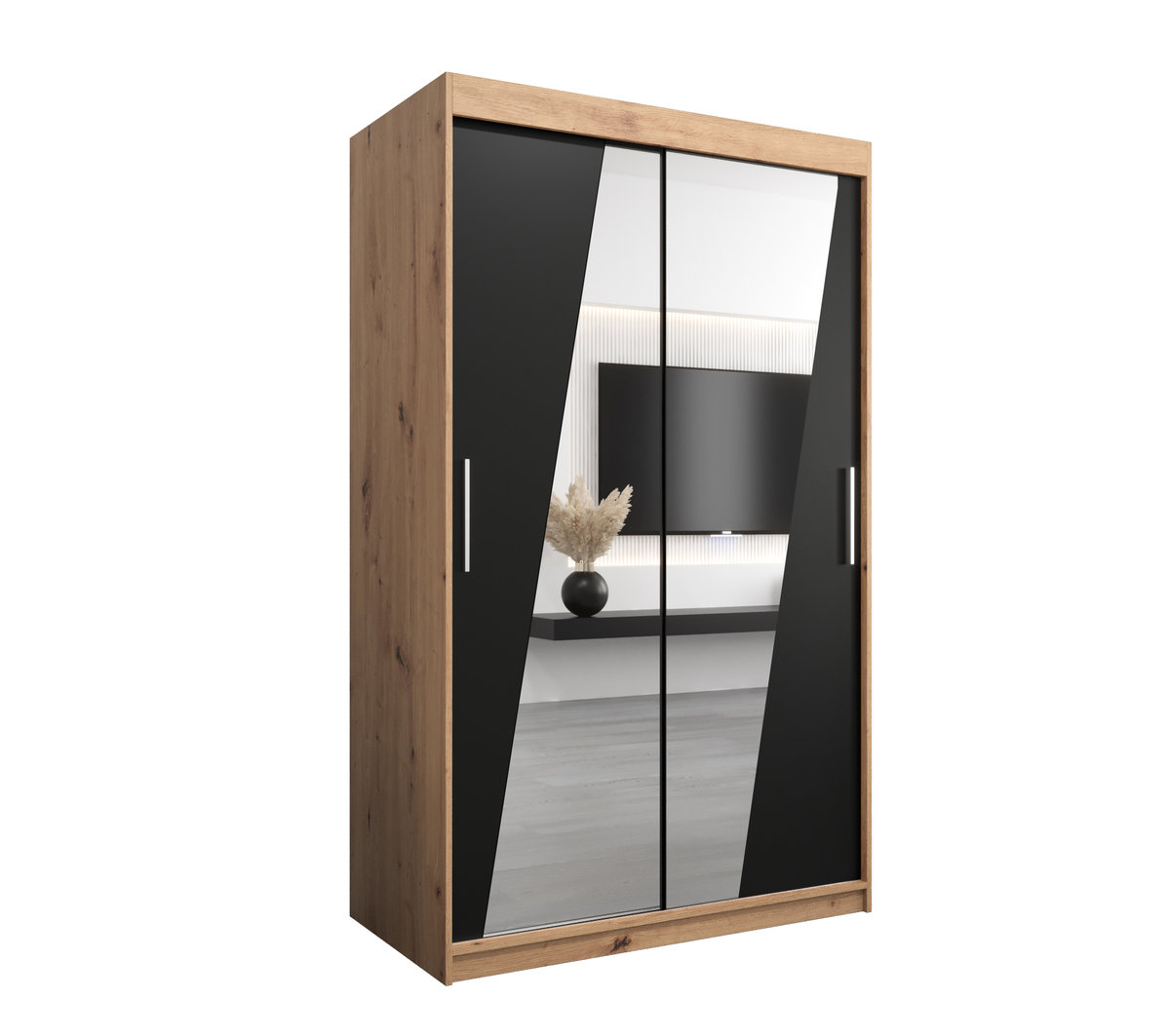 Szafa przesuwna Garderoba RHOMB 120 gł. 62 artisan/czarny