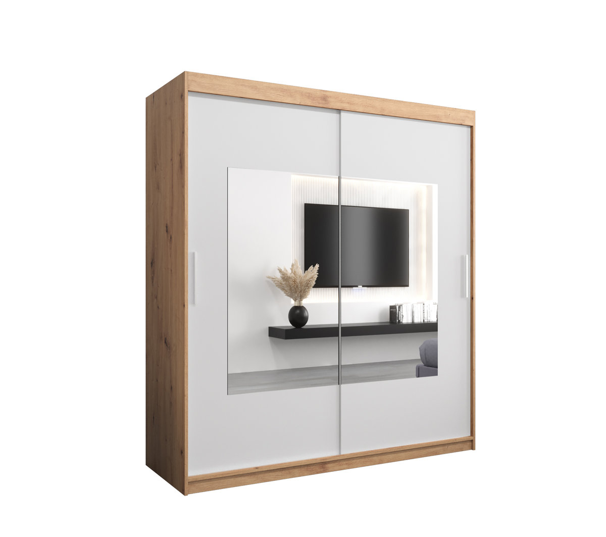 Szafa przesuwna Garderoba WAVE 180 gł. 62 artisan/biały