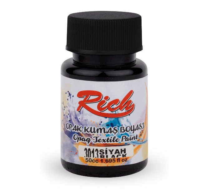 Farba RICH do tkanin Opaque 50ml BLACK   01542