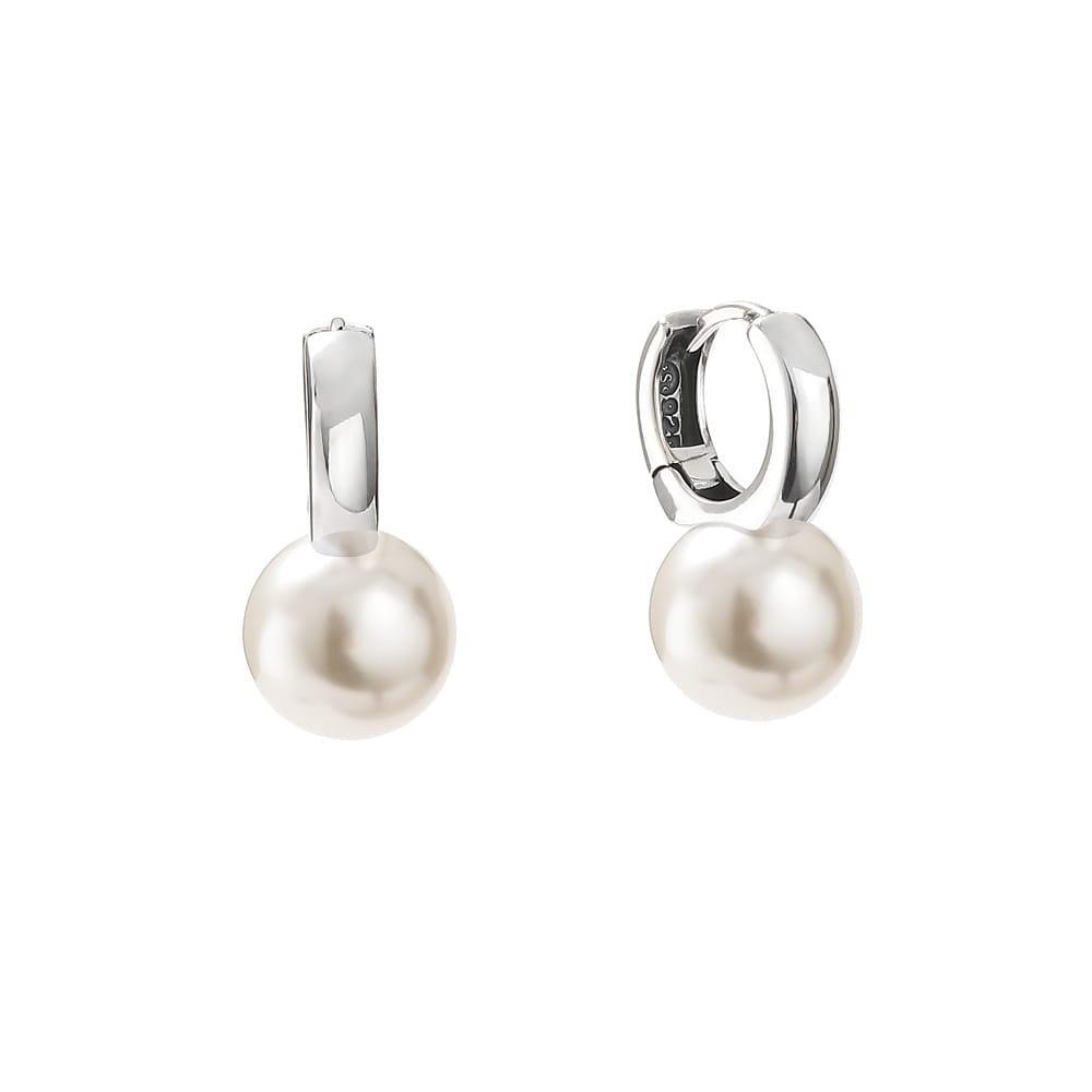 Srebrne kolczyki z białą perłą 12 mm