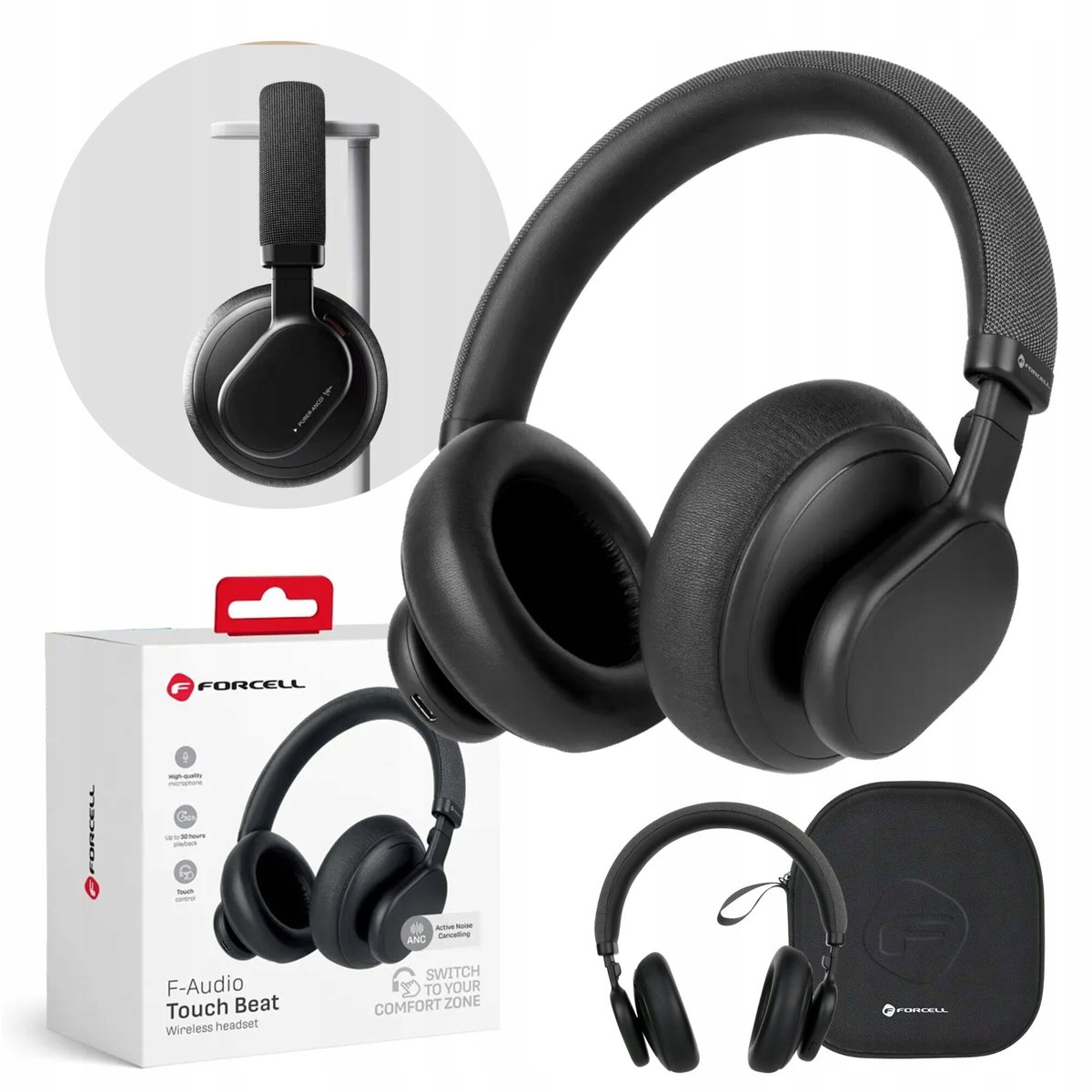 Forcell F-Audio ANC Touch Beat czarne