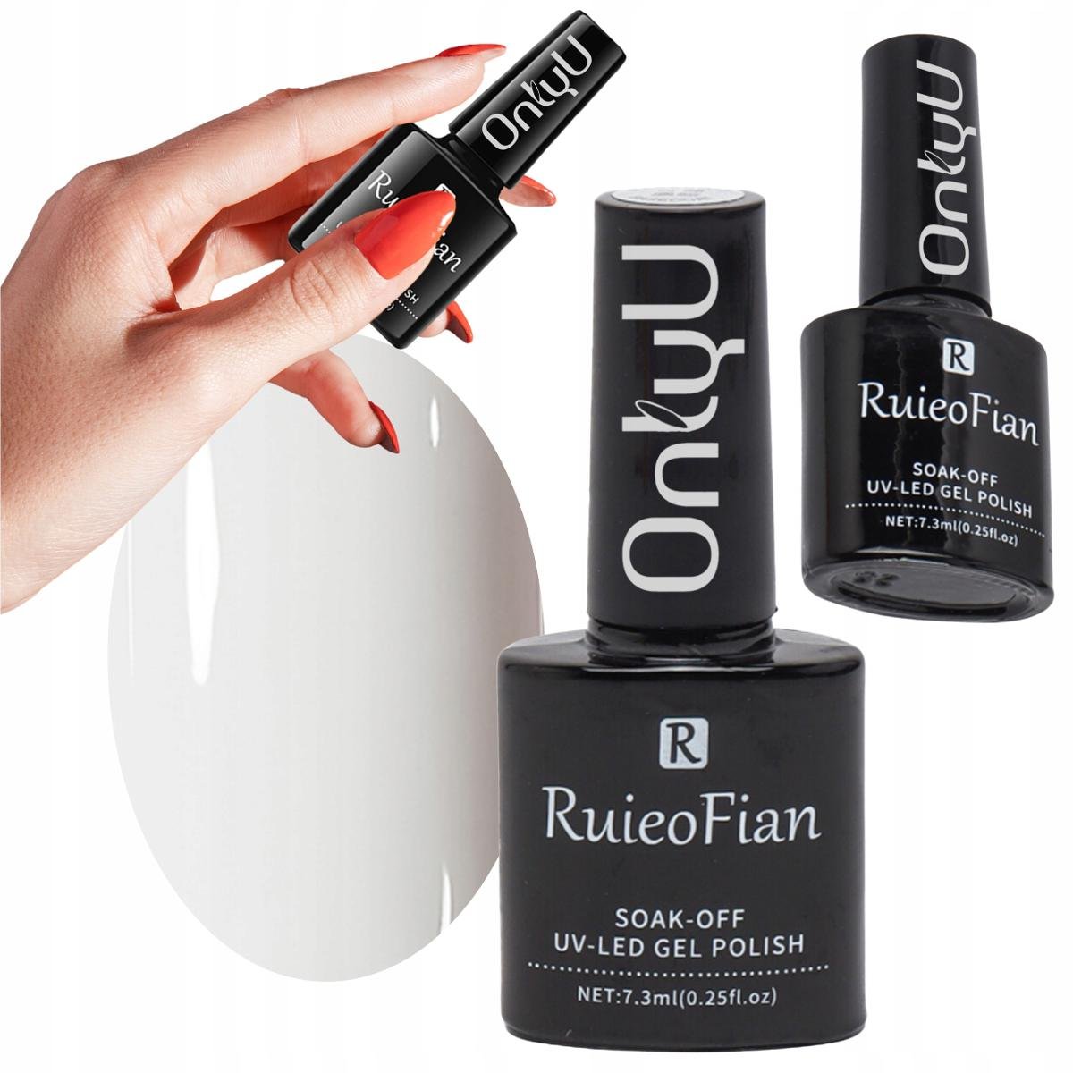 OnlyU BIALY LAKIER DO PAZNOKCI HYBRYDOWY Z POLYSKIEM LAKIER UV BIEL/L002