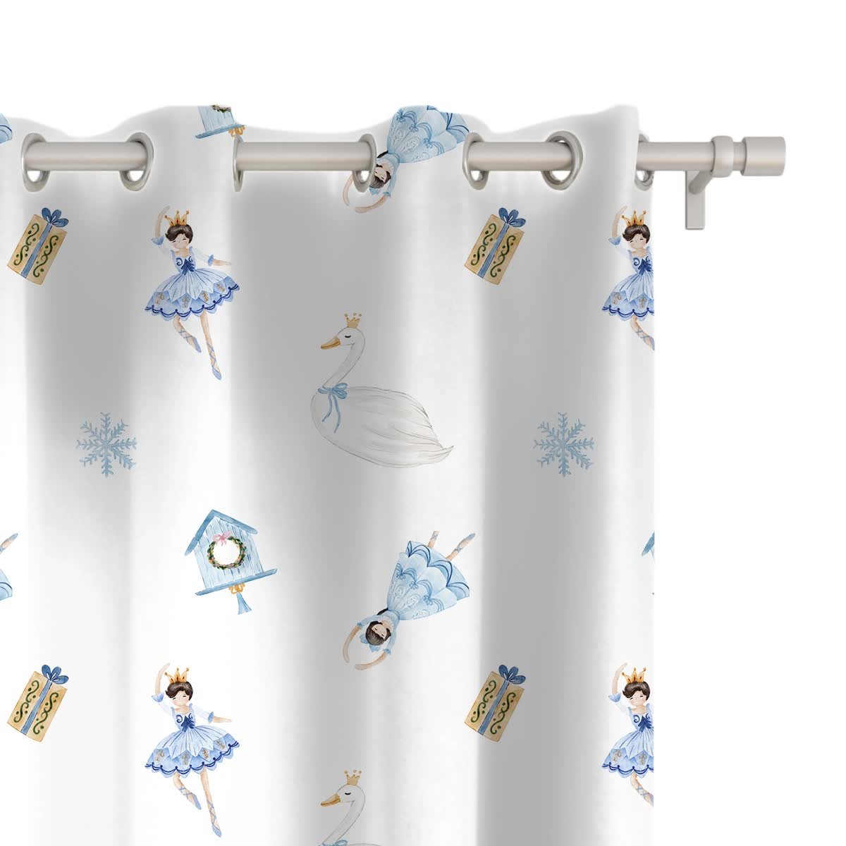 Zasłona XMAS wzór XM13 Zimowy balet 150 x 200 cm tkanina zaciemniająca