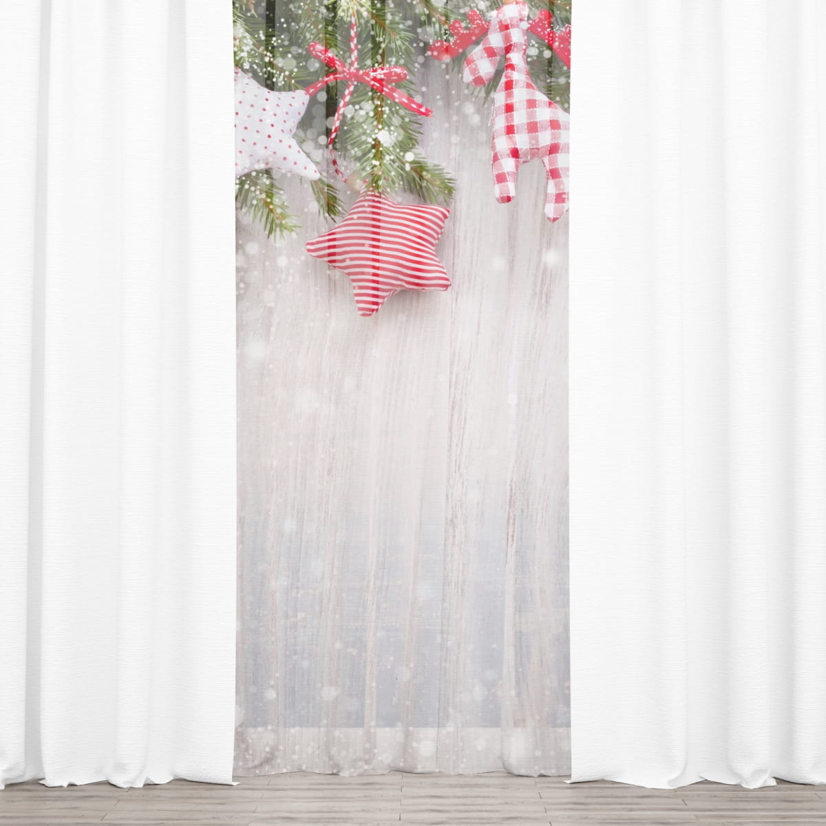 Firana świąteczna WINTER wzór BN03 | fotofirana, ozdoby świąteczne 140 x 200 cm