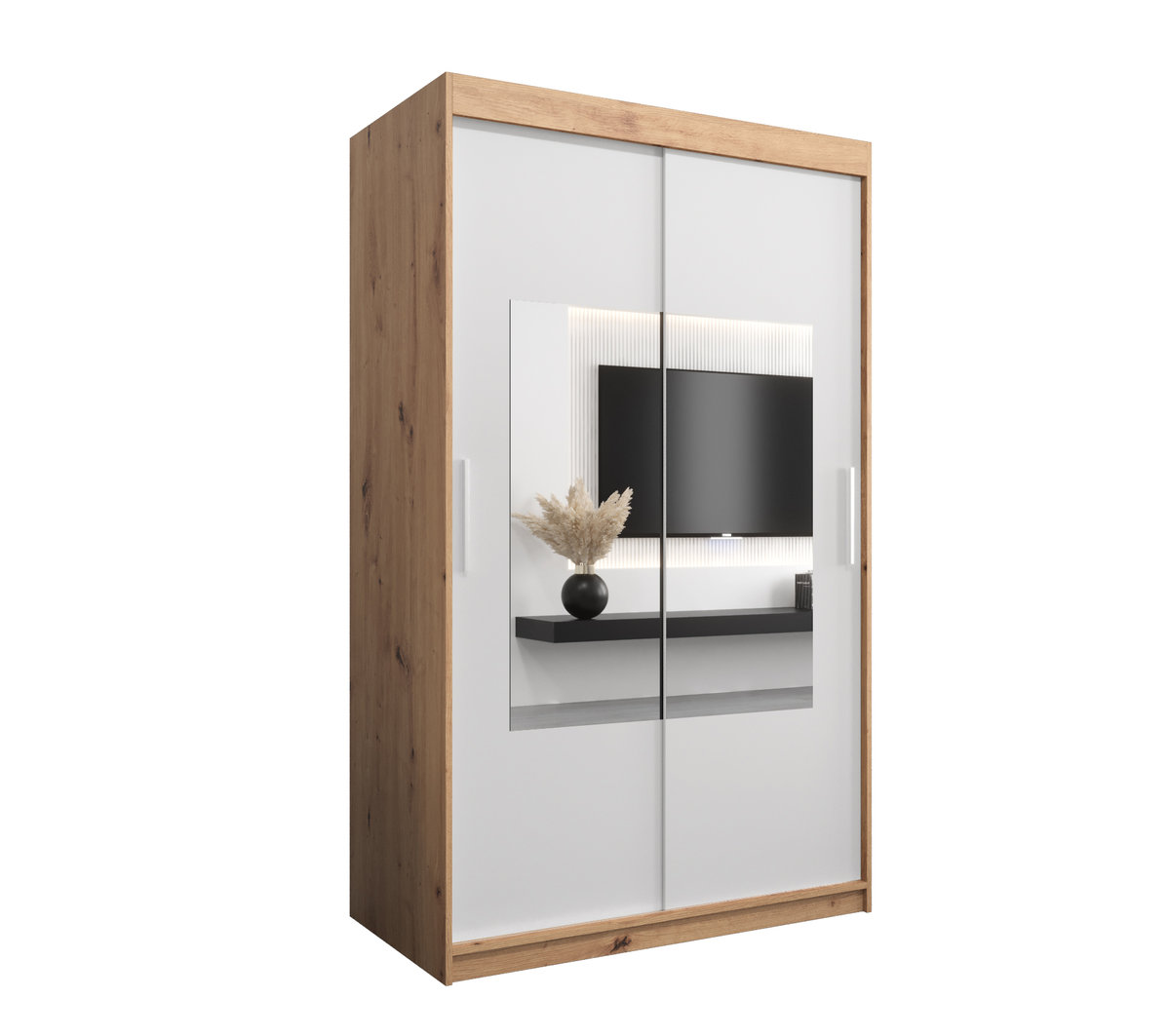 Szafa przesuwna Garderoba WAVE 120 gł. 62 artisan/biały