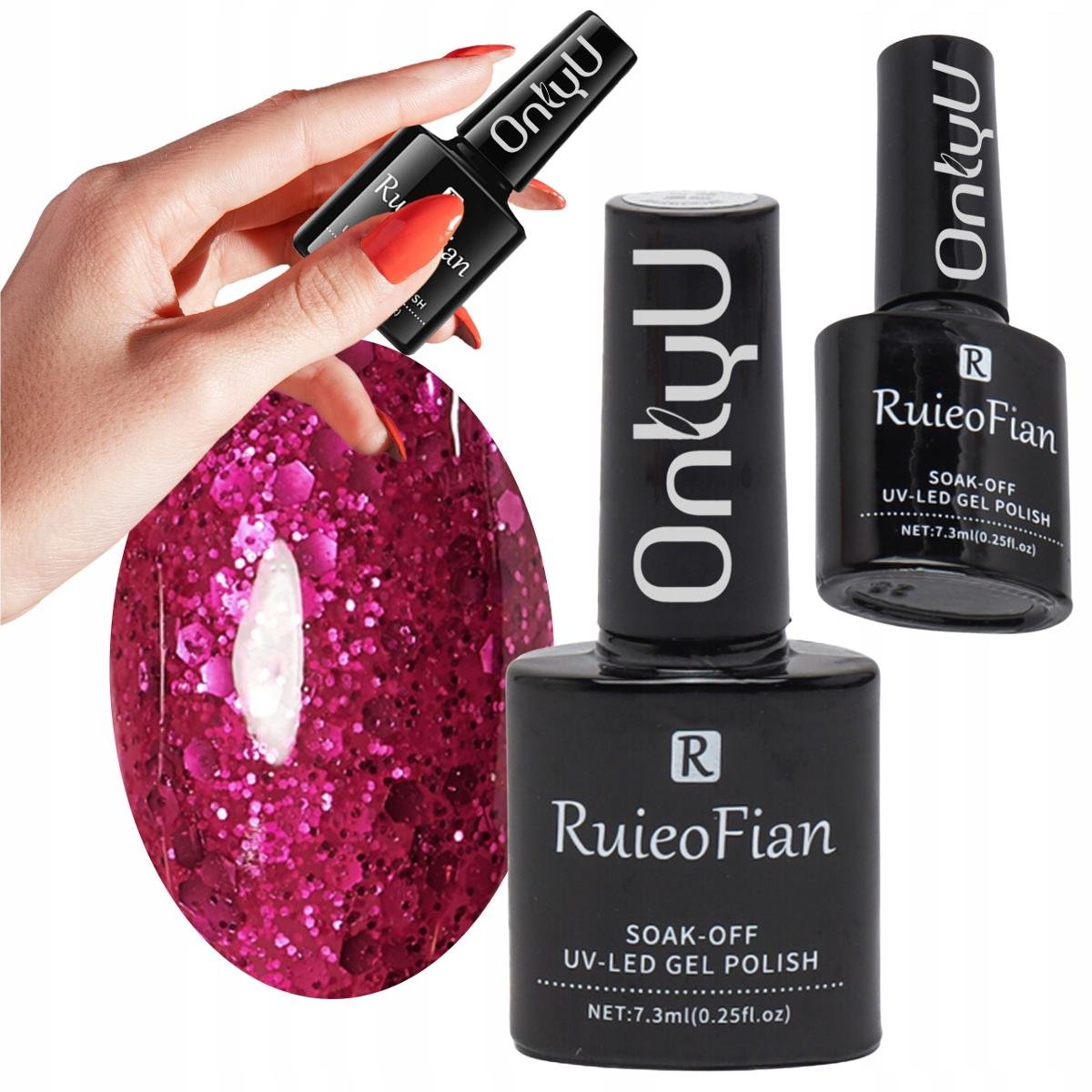 Brokatowy Roz Hybrydowy Lakier Do Paznokci Z Polyskiem Lakier Uv/L136