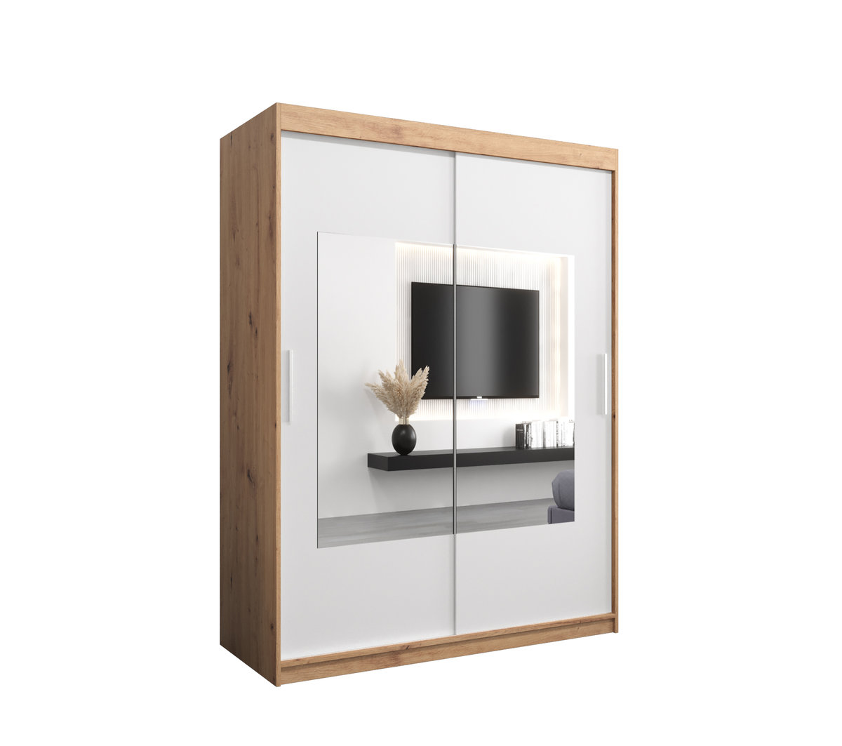 Szafa przesuwna Garderoba WAVE 150 gł. 62 artisan/biały