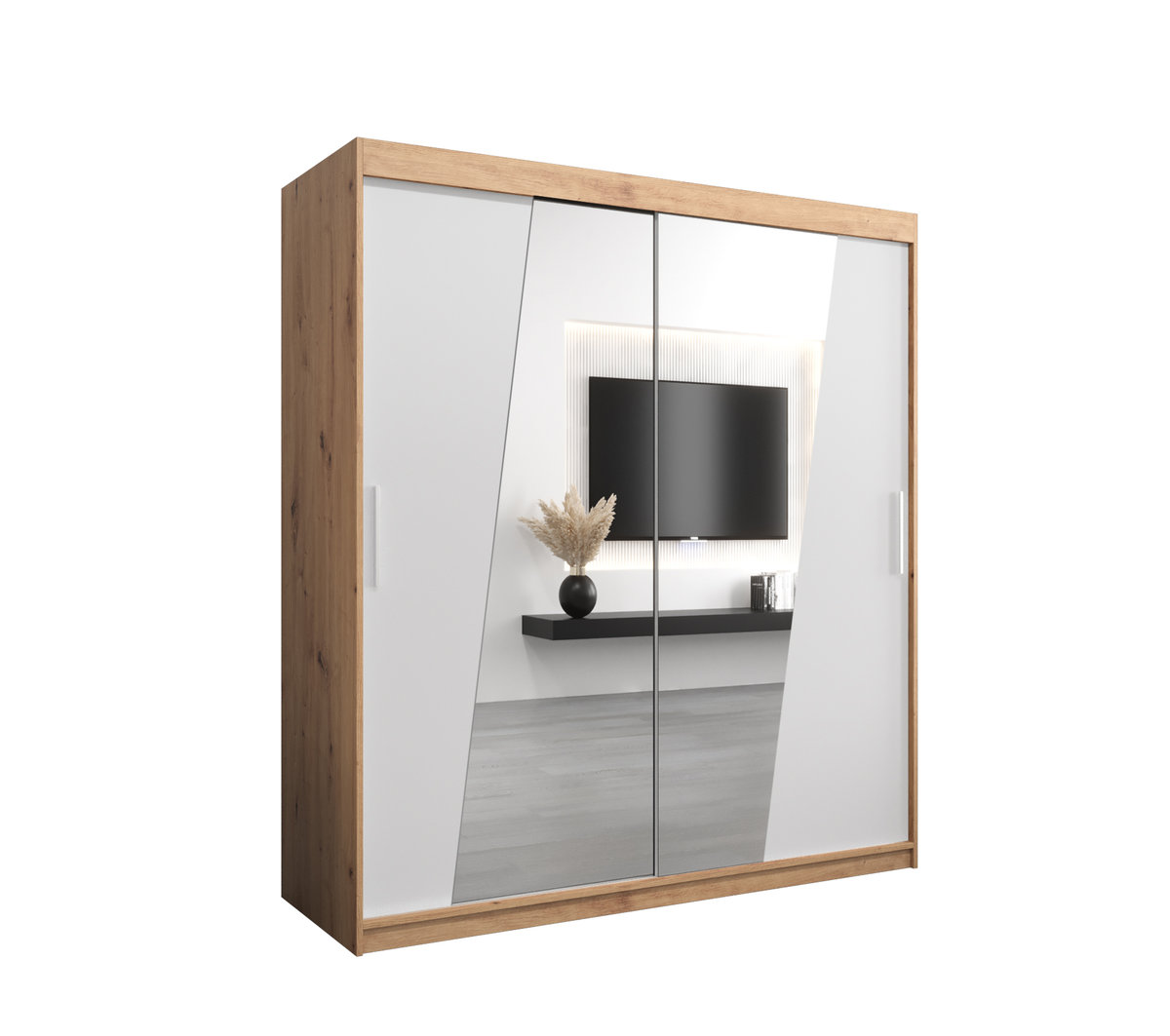 Szafa przesuwna Garderoba RHOMB 180 gł. 62 artisan/biały