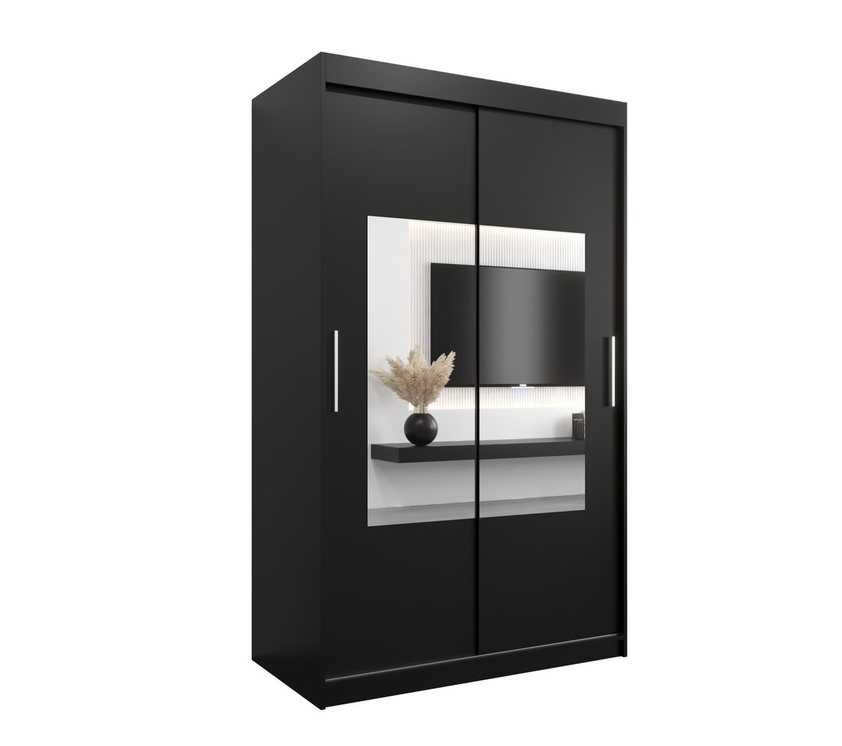 Szafa przesuwna Garderoba WAVE 120 gł. 62 czarny/czarny