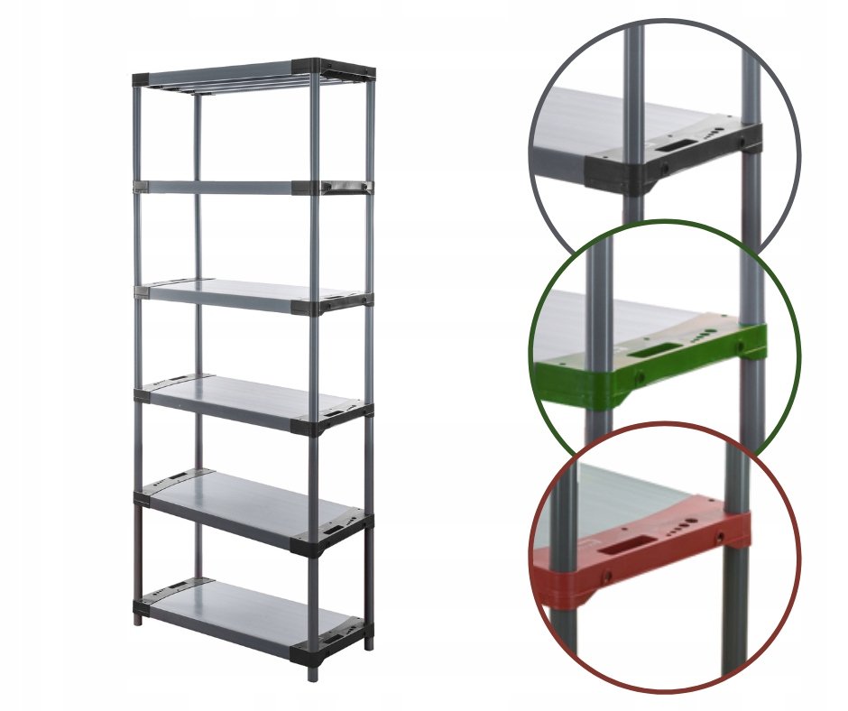 Regał magazynowy regał plastikowy do piwnicy regał do garażu 222x110x46 EKO / Wamar-Sosenka