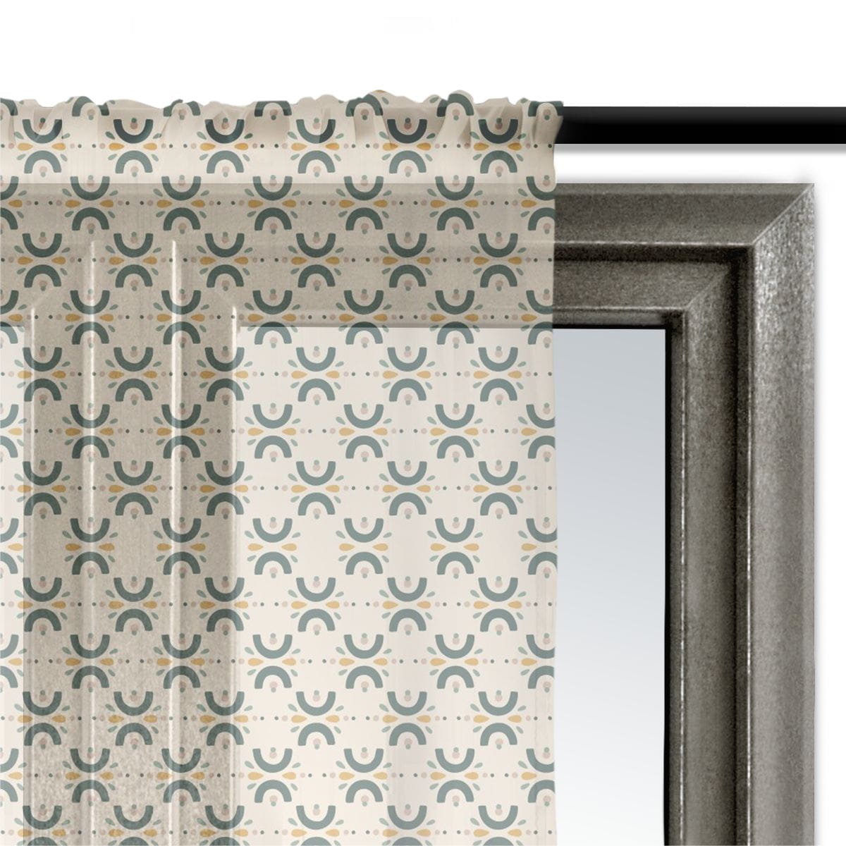 Firana świąteczna WINTER wzór BN66 | Retro święta 140 x 160 cm