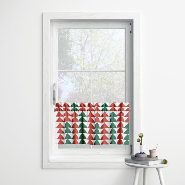 Zazdrostka WINTER wzór BN09 | czerwone i zielone choinki 30 x 90 cm