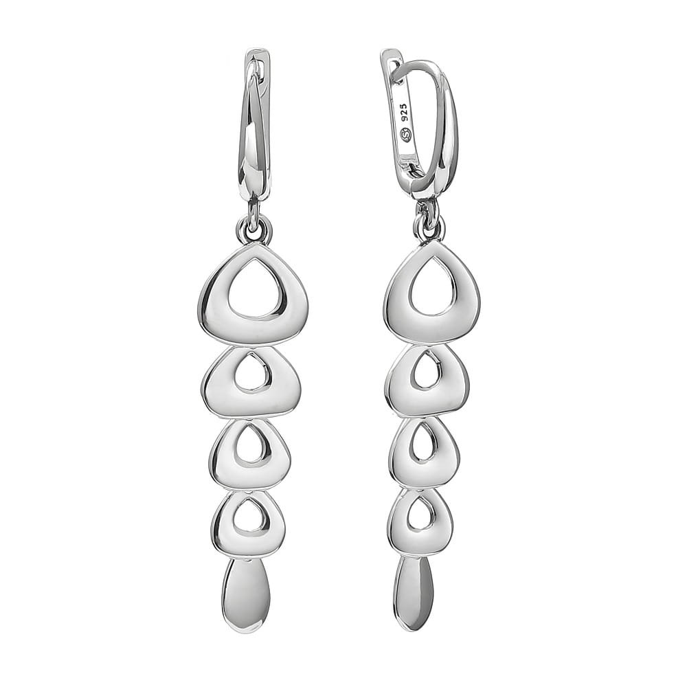 Srebrne kolczyki wiszące długie błyszczące