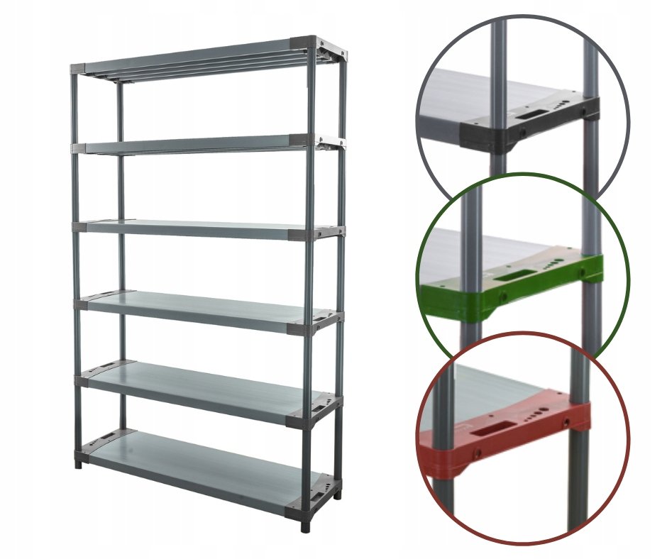Regał magazynowy regał plastikowy do piwnicy regał do garażu 222x140x46 EKO / Wamar-Sosenka
