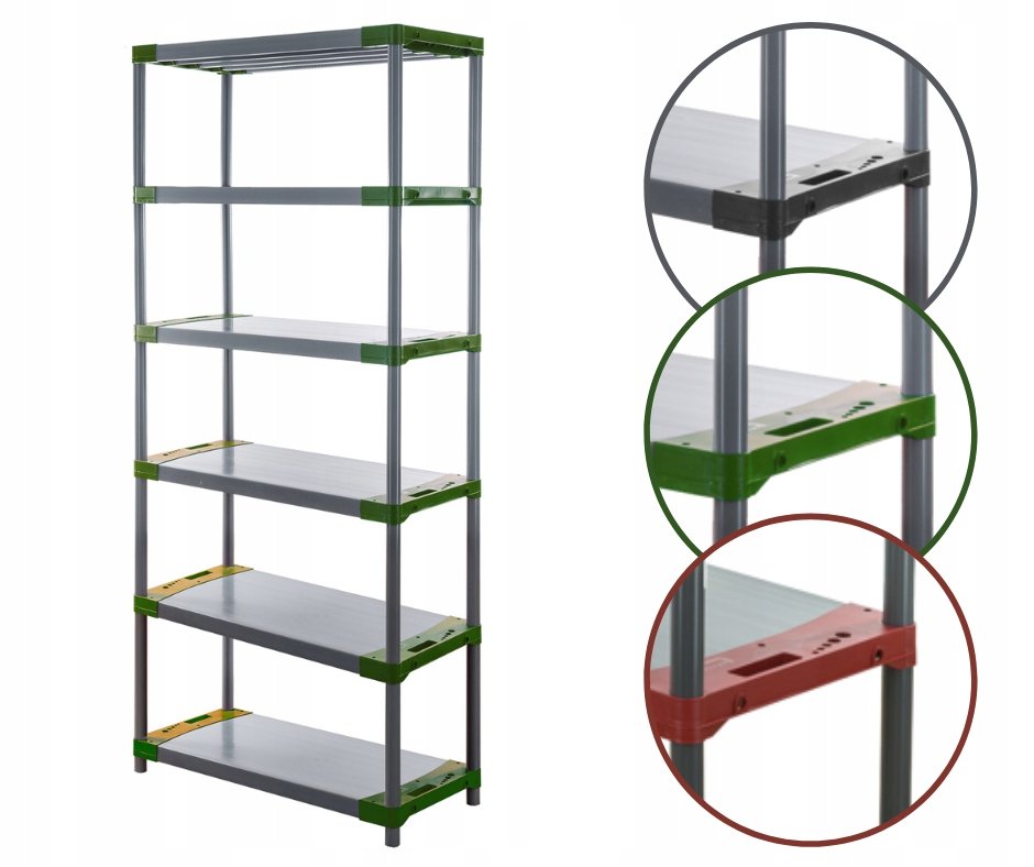 Regał magazynowy regał plastikowy do piwnicy regał garażowy 222x110x46 EKO / Wamar-Sosenka