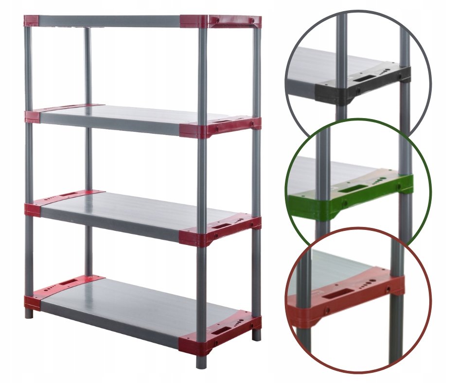 Regał magazynowy regał plastikowy do piwnicy regał do garażu 138x100x46 EKO / Wamar-Sosenka