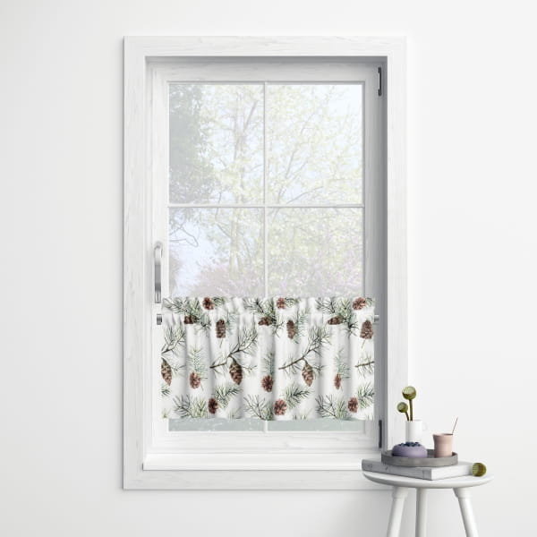 Zazdrostka WINTER wzór BN40 | akwarelowe gałązki z szyszkami 30 x 90 cm