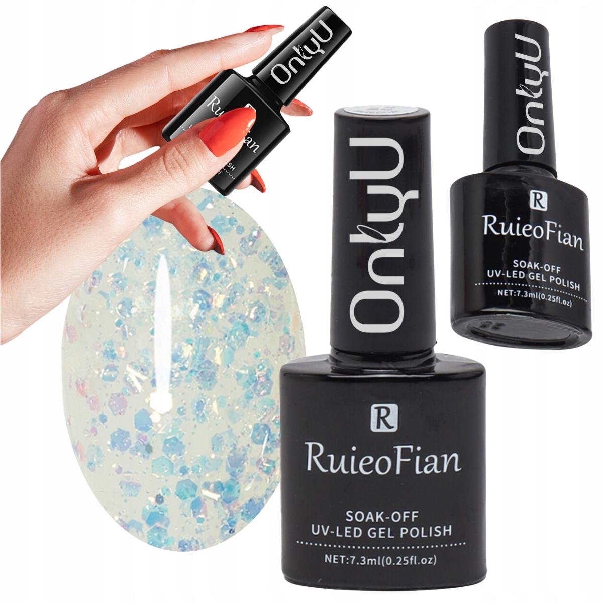 Bialo Niebieski Hybrydowy Lakier Do Paznokci Z Polyskiem Lakier Uv/L113