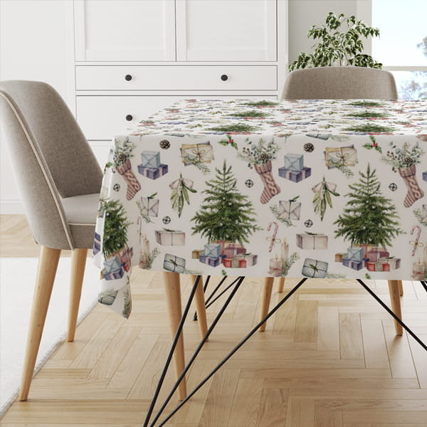 Obrus WINTER wzór BN36 | pastelowe prezenty 150 x 280 cm