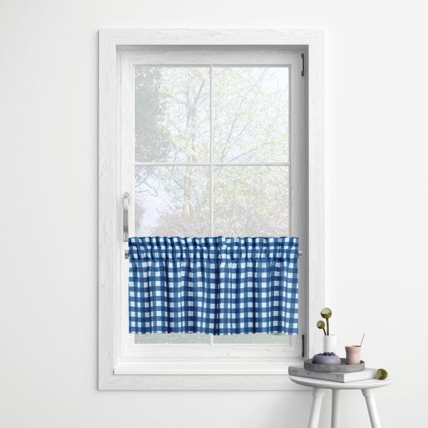 Zazdrostka WINTER wzór BN14 | niebieska krata 60 x 180 cm