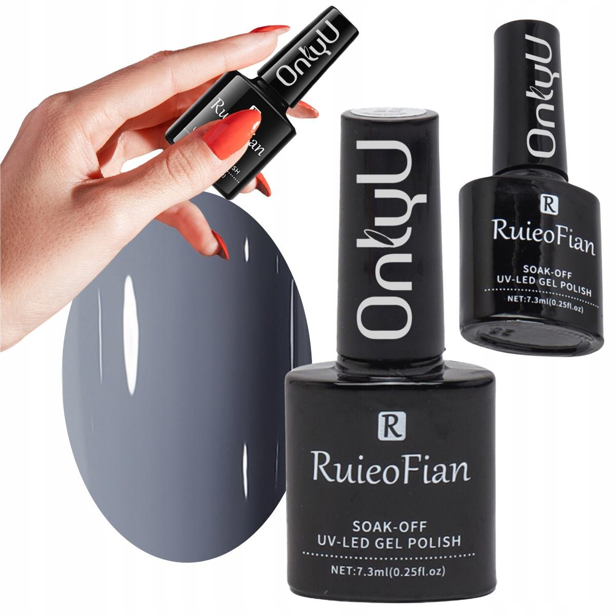 Szaroniebiski Hybrydowy Lakier Do Paznokci Z Polyskiem Lakier Uv Onlyu/L047