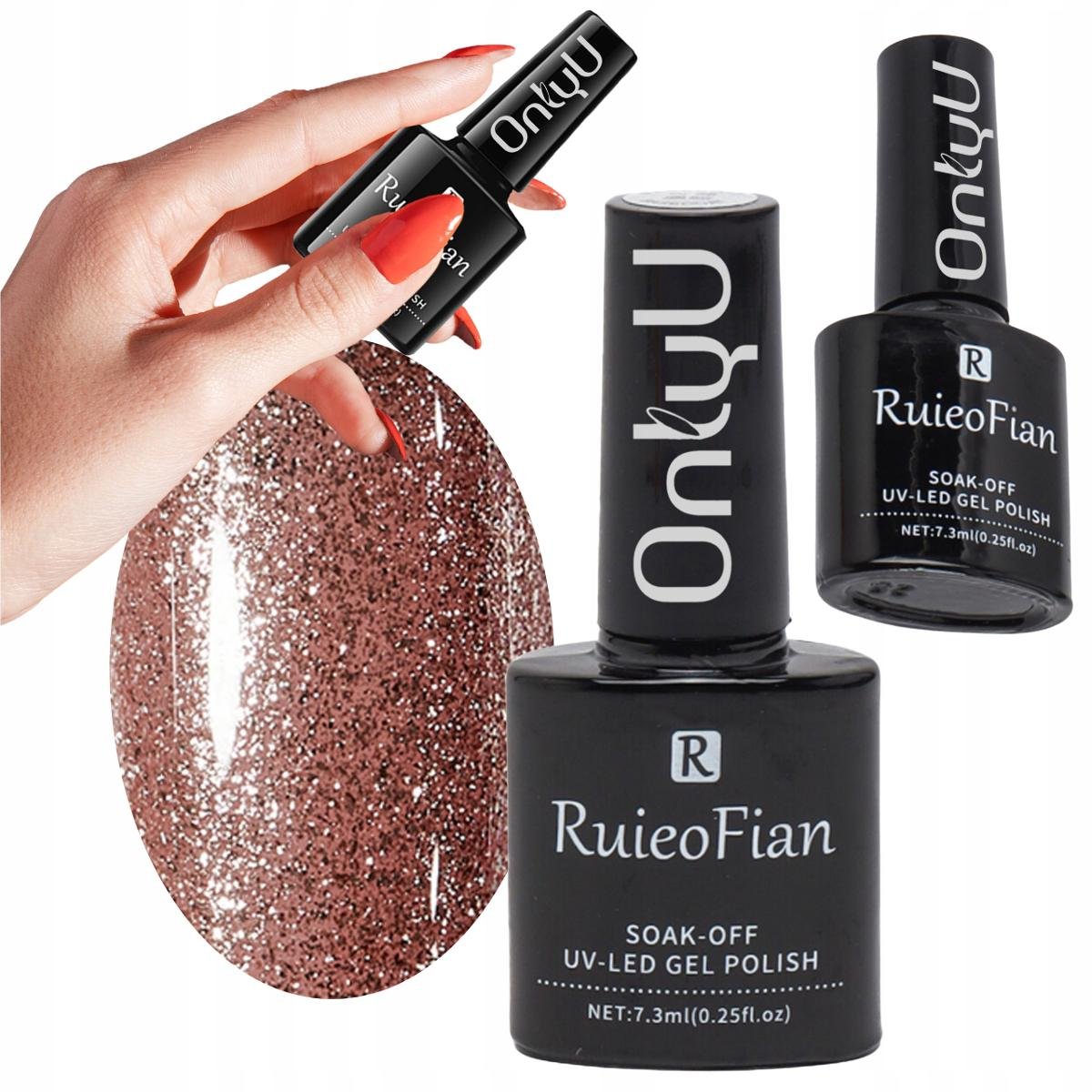 Rozowe Zloto Hybrydowy Lakier Do Paznokci Z Polyskiem Lakier Uv Onlyu/L119