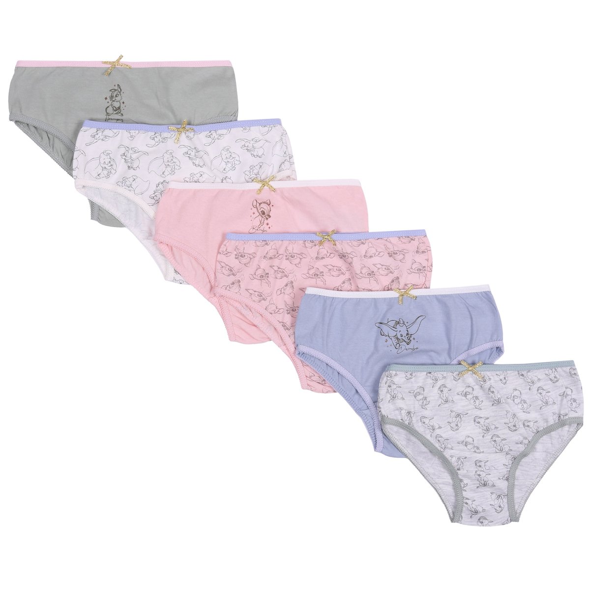 6x Dziewczęce majtki/figi Bambi, Dumbo DISNEY, Oeko-Tex 4-5 lat 110 cm