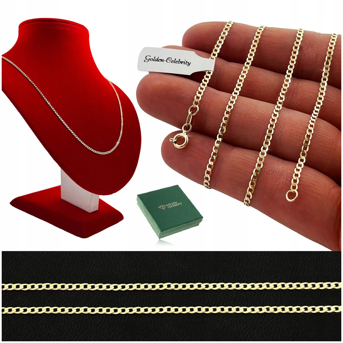 Złoty Łańcuszek Próba 585 Męski 50Cm 2 Mm Delikatny Na Prezent + Gratisy