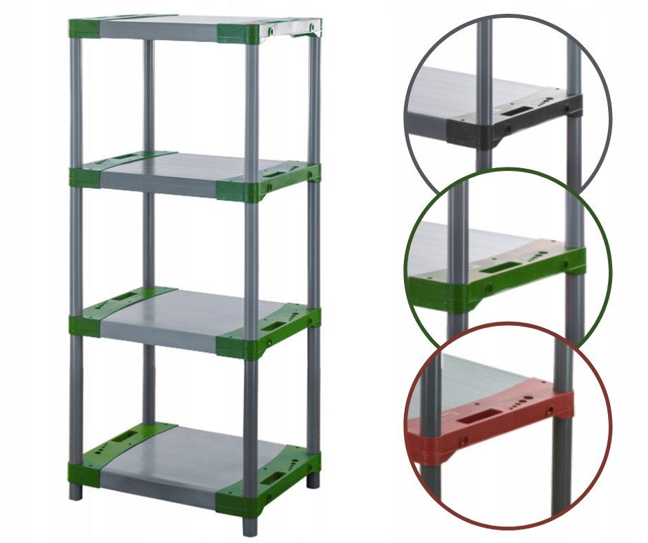 Regał magazynowy regał plastikowy do piwnicy regał do garażu 138x80x46 EKO / Wamar-Sosenka