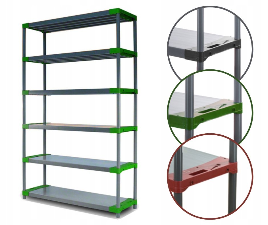 Regał magazynowy regał plastikowy do piwnicy regał do garażu 222x140x46 EKO / Wamar-Sosenka