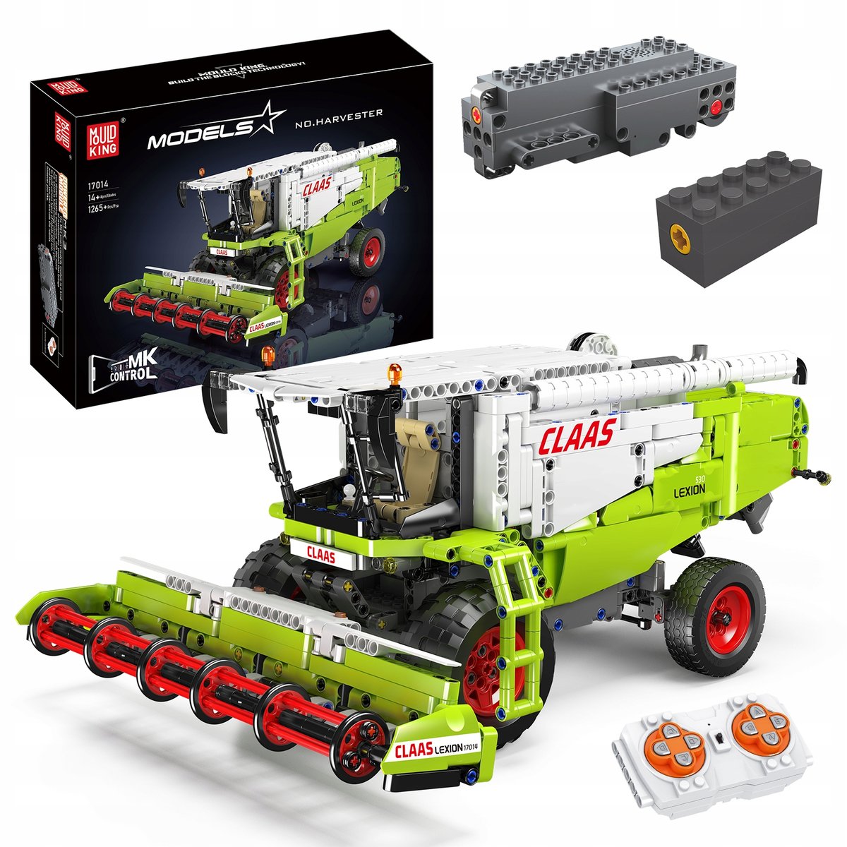 Mould King 17014 Technic kombajn zbożowy RC zestawy klocków budowlanych