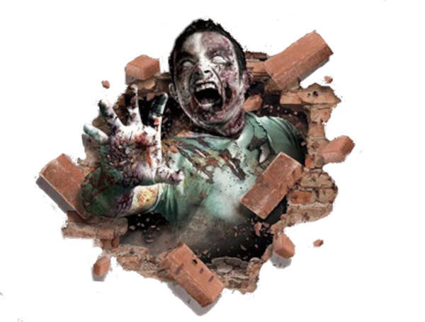 Naklejka na ścianę straszny zombie 70 x 80 cm