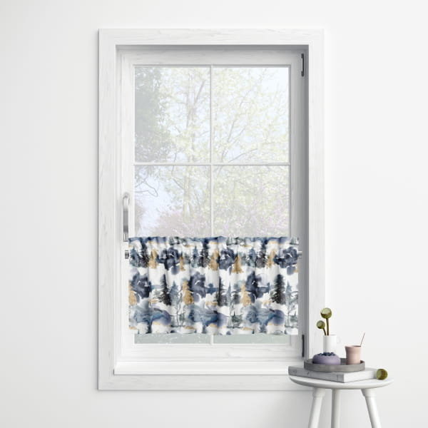 Zazdrostka WINTER wzór BN33 | zimowy las ze złotem 45 x 210 cm
