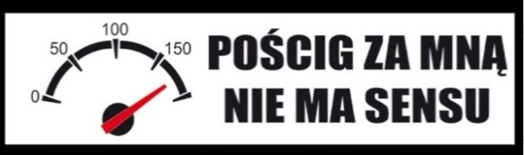 5x NAKLEJKA WLEP NA AUTO SAMOCHÓD SAMOPRZYLEPNA NAKLEJKI WLEPKA POŚCIG ZA MNĄ NIE MA SENSU 22 x 5,5cm 1/24123