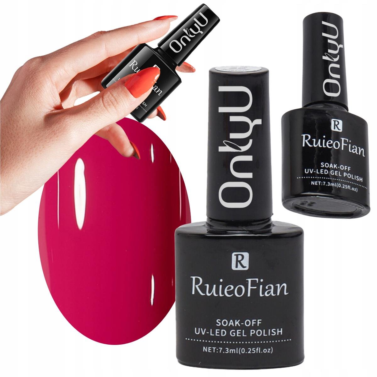 Różowoczerwony Lakier Do Paznokci Hybrydowy Z Polyskiem Lakieruv Onlyu/L022