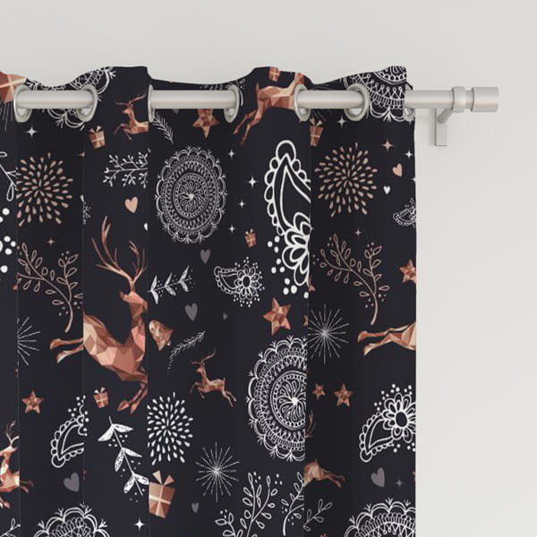 Zasłona WINTER  wzór BN18 | świąteczne ornamenty 150 x 200 cm tkanina zaciemniająca